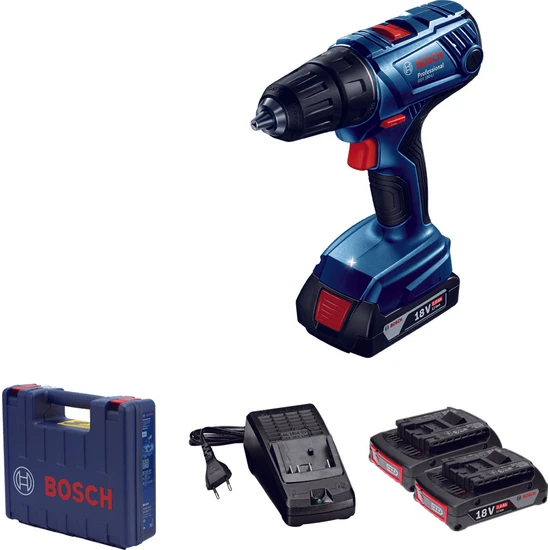 Bosch Professional GSR 180-LI 18 Volt 2.0 Ah Çift Akülü Darbesiz Delme/Vidalama